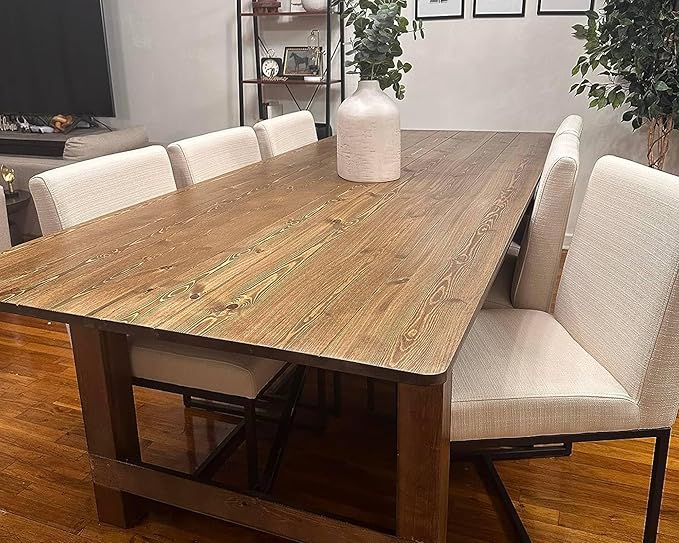 VESCASA Linen Upholstered Dining Chairs Set of 6, Mid Century Modern Padded Chair with Black Metal Frame for Restaurant, Dining Room, Kitchen, Cream