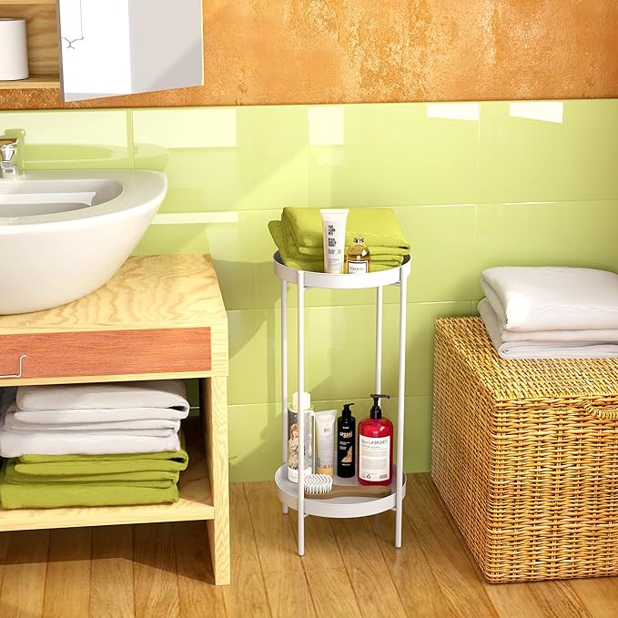 OVICAR Plant Stand Indoor Outdoor - Metal Flower Pot Holder Table Tall Potted Rack Organizer Rustproof Plant Display Shelf For Home Garden Patio Balcony Office Living Room Bathroom Corner (White)