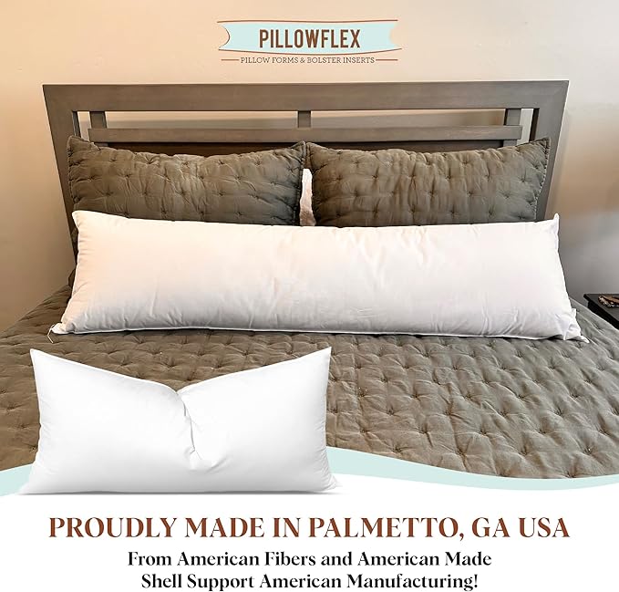 Pillowflex Synthetic Down Pillow Insert - 20x26 Down Alternative Pillow, Ultra Soft Standard Bed Sleeping Pillow, Large Rectangle Sham - 1 Decorative Pillow Form