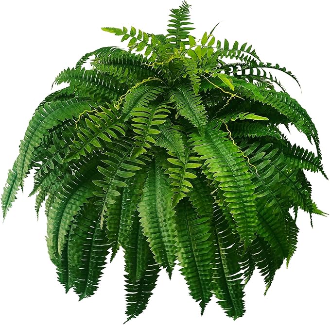 WAYNHUI Silky Artificial Boston Fern Bush, 48Inch Artificial Plants, Suitable for Decorating Office, Patio, Living Room Faux Greenery, 88Branches (88 Branches 1pack)
