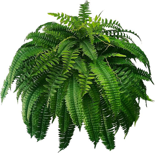 WAYNHUI Silky Artificial Boston Fern Bush, 48Inch Artificial Plants, Suitable for Decorating Office, Patio, Living Room Faux Greenery, 88Branches (88 Branches 1pack)