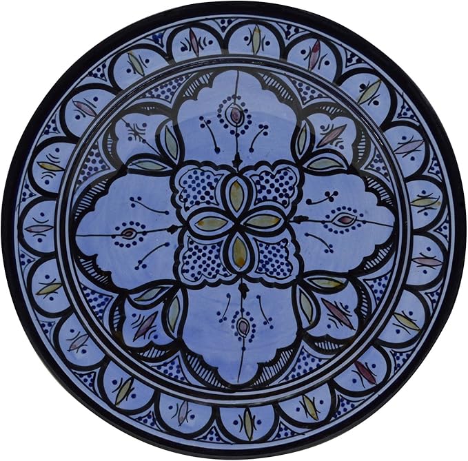 Ceramic Plates Moroccan Handmade Serving, Wall Hanging, Exquisite Colors Decorative Large 12 inches Diameter