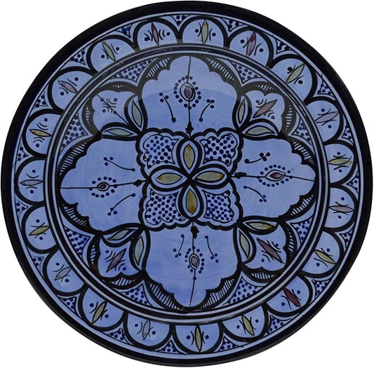 Ceramic Plates Moroccan Handmade Serving, Wall Hanging, Exquisite Colors Decorative Large 12 inches Diameter