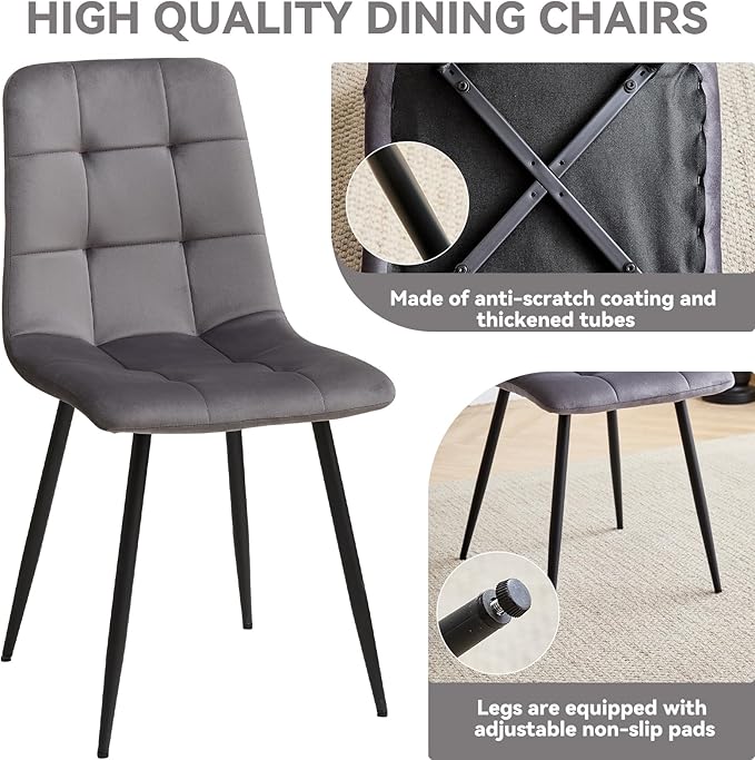 5-Piece Dining Table Set for 4 6 People with Heavy Duty Legs, Dining Room Table Chairs Set for Living Room, Kitchen, Apartment