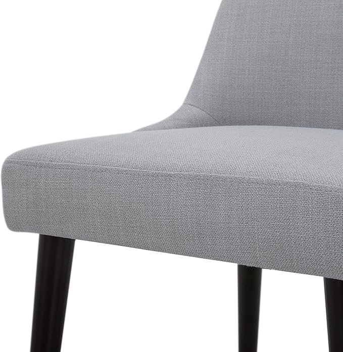 CHITA Mid-Century Modern Dining Chair, Upholstered Fabric Accent Chairs, Set of 2, Light Grey in Performance Fabric
