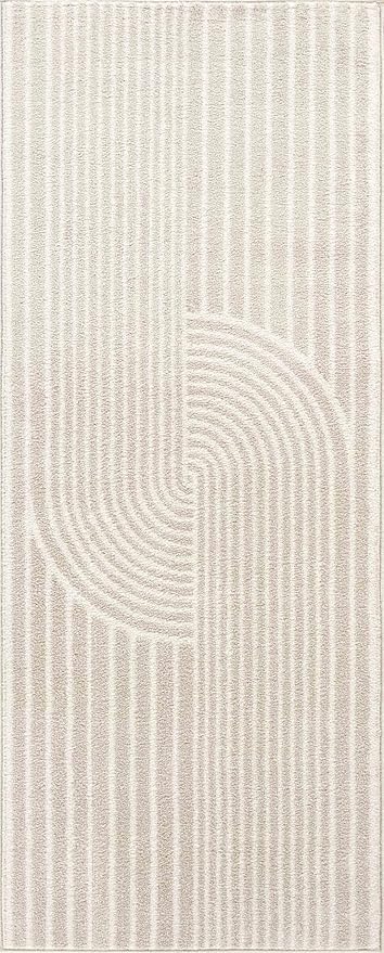 Abani Area Rug for Living Room - Nuevo 2' 6" x 6' Beige Arch Pattern Area Rug, Soft and Durable Living Room Rug, Stain and Fade Resistant, Chic Modern Design, Pet & Kid Friendly