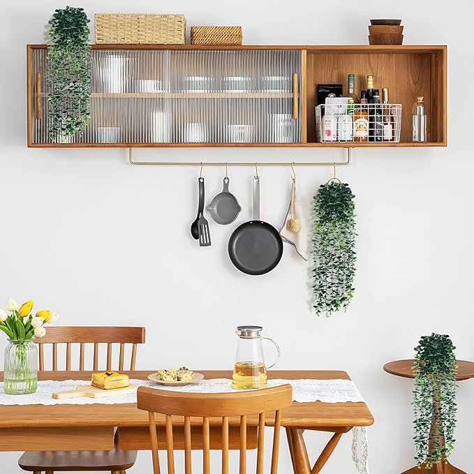 Artificial Hanging Eucalyptus Plants，Fake Plant Eucalyptus Small Decor Faux Hanging Vine Plants Wall Greenery for New Home Decoration，for Floating Shelf Indoor Outdoor