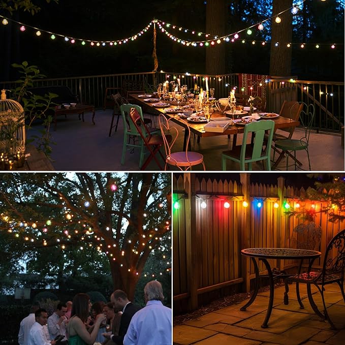 40FT LED Outdoor String Lights Waterproof, G40 LED Globe Outdoor Lighting for Patio with 27 Edison Vintage Shatterproof Bulbs, Connectable Backyard Lights for Garden, Bistro, Porch, Cafe