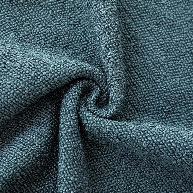 Foindtower Pack of 2, Decorative Textured Boucle Throw Pillow Covers Accent Solid Pillow Cases Cozy Soft Couch Cushion Case for Chair Sofa Bedroom Living Room Home Decor 22x22 Inch Misty Blue