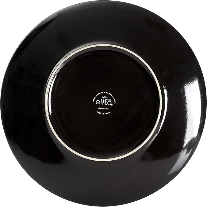 Gibson Elite Kyoto Double Bowl Dinnerware Set, Service for 4 (16pcs), Teal