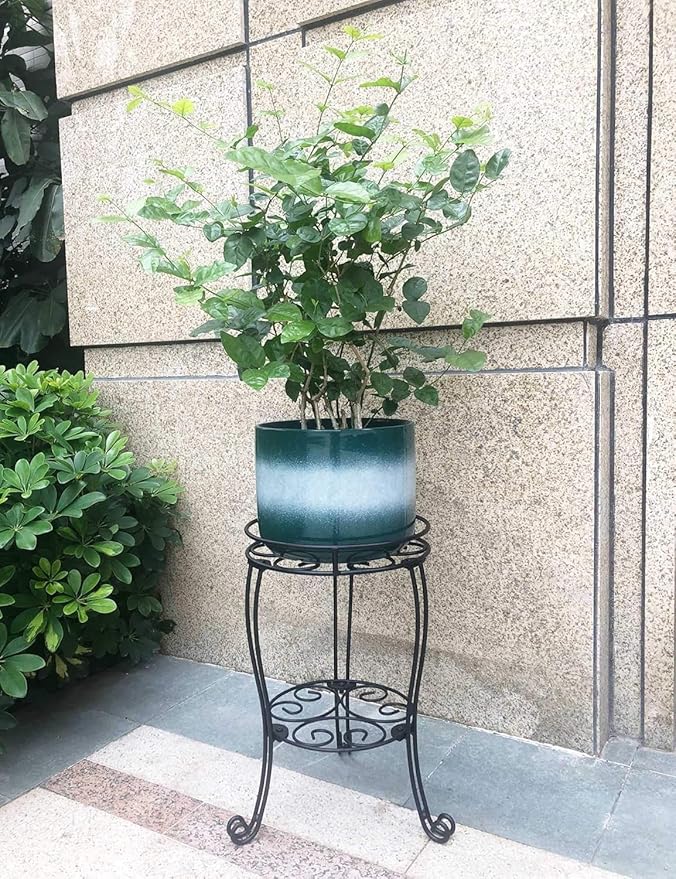 18.9inch Tall Plant Stand for Flower Pot Heavy Duty Potted Holder Indoor Outdoor Metal Rustproof Iron Garden Container Round Supports Rack