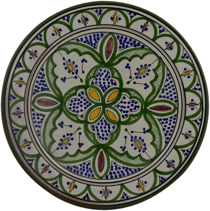 Ceramic Plates Moroccan Safi Serving Plate Large 12 Inches Round