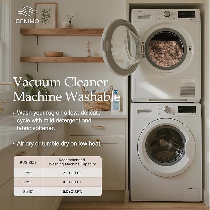 GENIMO 2x7 Runner Rugs for Hallway, Machine Washable Non Slip Vintage Rugs, Low Pile Lightweight Soft Print Rug for enrtyway, Corridor, Home Office, Kitchen, Terracotta Indigo