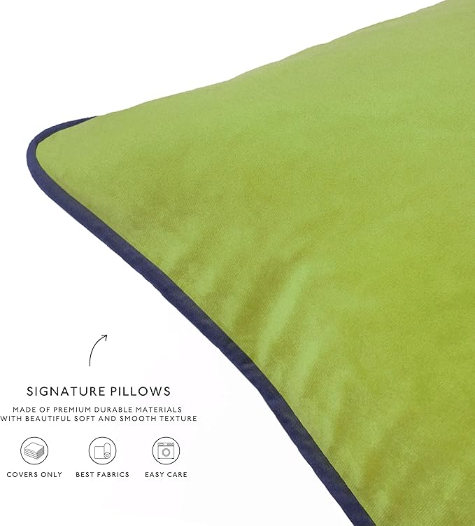 MONDAY MOOSE Decorative Throw Pillow Covers Cushion Cases, Set of 4 Soft Velvet Modern Double-Sided Designs, Mix and Match for Home Decor, Pillow Inserts Not Included (22x22 inch, Blue/Orange)