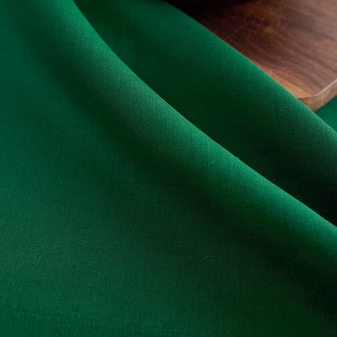 Solino Home Linen Tablecloth for Rectangle Tables 60 x 108 Inch - 100% Pure Linen Christmas Green Table Cloth - Fete, Machine Washable Cloth Tablecloth for Thanksgiving