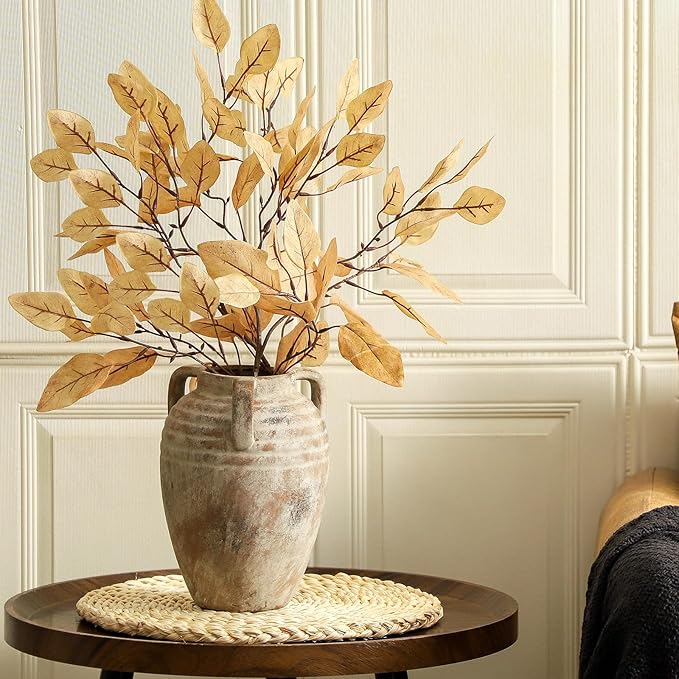 Ceramic Flower Vase Home Decor - Farmhouse Flower Vases Rustic Vintage Style Aesthetic Modern for Table Living Room Kitchen Bedroom Decoration House Desk Decorative Accessories Gift (Vintage)