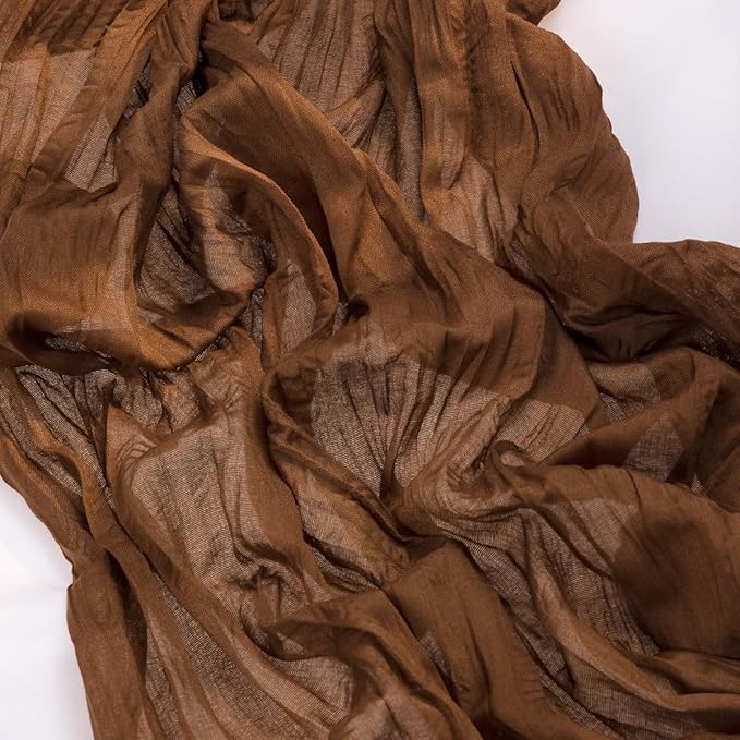 MLMC 3 Pack Brown Table Runner 10ft Boho Rustic Gauze Coffee Cheesecloth Table Runner Neutral Fall Decor 35x120 Inches for Fall Wedding Bridal Shower Reception Party Decor