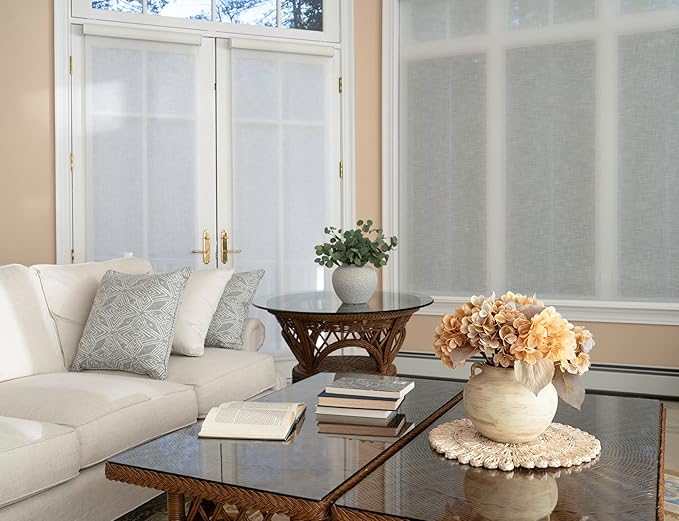 Handmade Beige White Two-Ear Ceramic Vase, Textured Pottery Vase with Two Ears for Centerpieces, Kitchen, Living Room, Bedroom Decor Gifts (Beige White, Short)