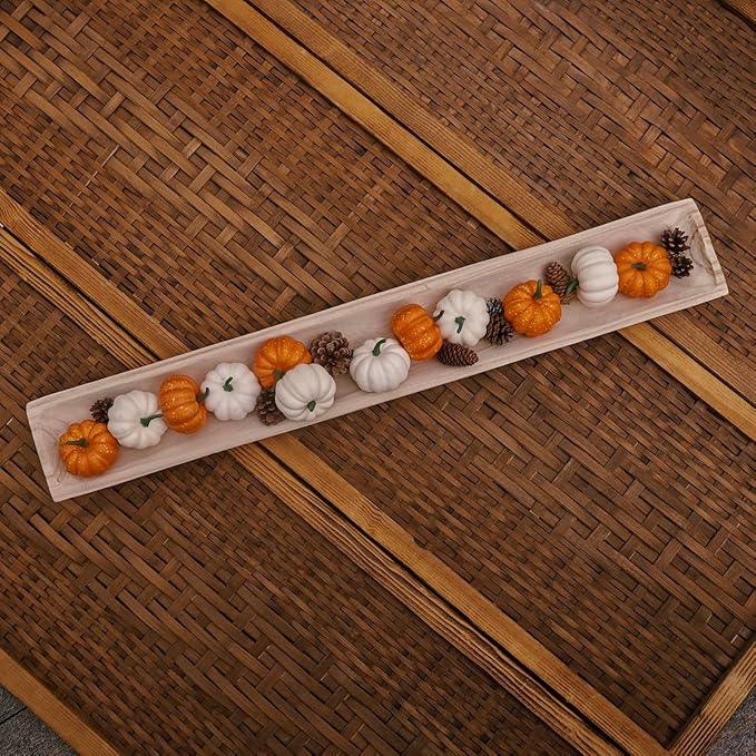 Uziass Wood Dough Bowl, 39.25" Hand Carved Rustic Long Wooden Dough Bowls Farmhouse Decorative Wood Dough Bowl Large Wood Bowls for Dining Table Centerpiece Living Room Home Kitchen Counter Decor