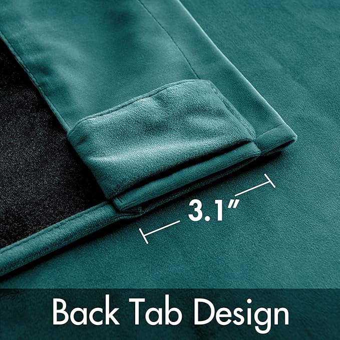 MIULEE Teal Velvet Curtains 2 Panels Luxury Blackout Curtains for Bedroom Living Room Thermal Insulated Super Soft Window Drapes Rod Pocket & Back Tab, W52 x L72 inches