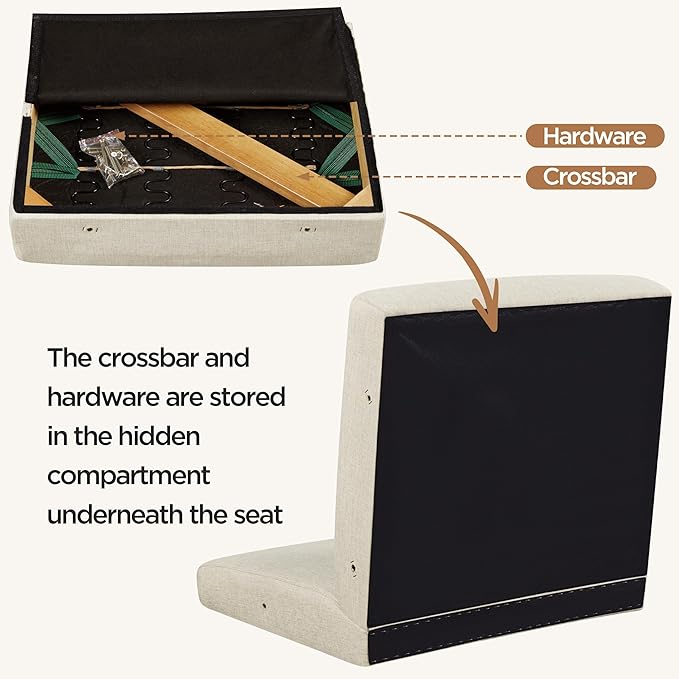 Yaheetech Accent Chair, Modern Armchair with Wood Legs, Mid Century Living Room Chair Linen Comfy Lounge Chair for Bedroom Reading Room, Set of 2, Beige