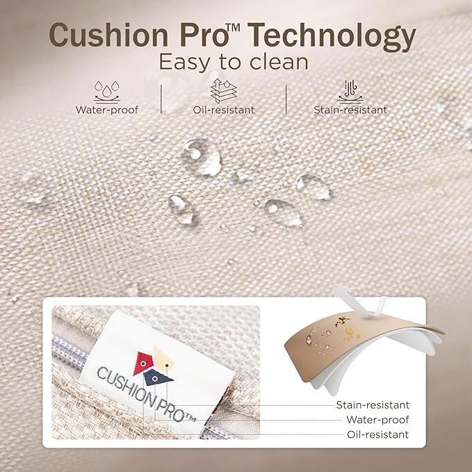 Swivel Patio Sofa Chairs - 2 PCS Outdoor Swivel Rocker Armchairs, Patio Seating with High Back Deep Seat for Porch Deck Balcony