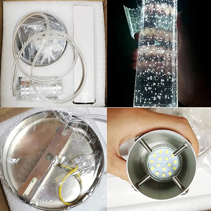 3 Lights Independent Kitchen Island Dining Room Light Pendant Light Fixtures Bubble Crystal Chandeliers Modern Kitchen Island Lighting Chandeliers Fixtures LED Lampara, 6000K LED Bulbs Included