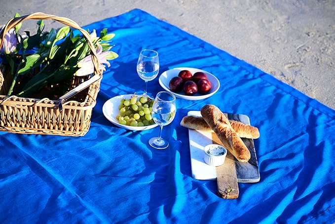 Solino Home Linen Royal Blue Table Runner 90 Inches Long - 100% Pure Linen 14 x 90 Inch Table Runner for Christmas - Classic Hemstitch