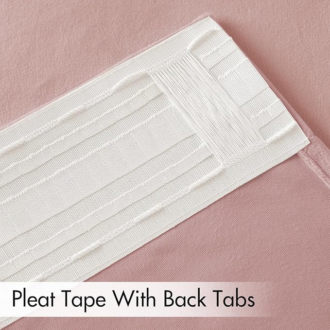 MIULEE Baby Pink Velvet Curtains 96 inches 2 Panels - Luxury Room Darkening Window Drapes for Bedroom Living Room Thermal Insulated Super Soft Blackout, Back Tab Rod Pocket Pinch Pleated, W52 x L96