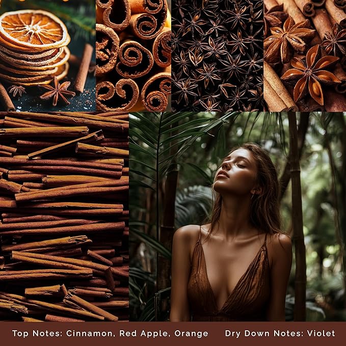 Cinnamon Scented Fall Candle - 100% Natural Soy Wax - Large 3 Wick Jar Candle - Up to 40 Hours Burning Time - Aromatherapy Candles for Home - Housewarming Gift for Women & Men