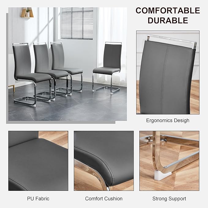 11 Piece Glass Dining Table Set, 79" Modern Dining Table Set for 10, 0.5" Thick Tempered Glass Tabletop with Silver Chrome Metal Legs and Black Crossbar, 10 PU Chairs for Dining Room, Kitchen