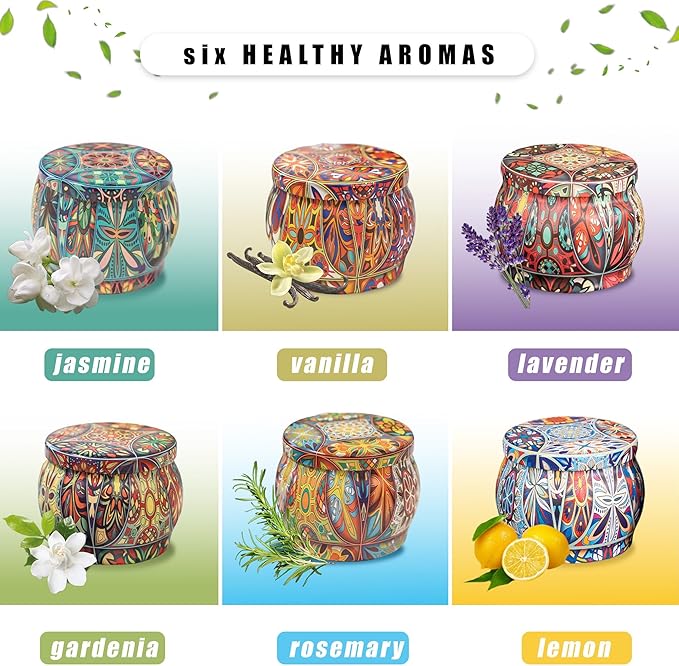 Topadorn 6 Pack Scented Candles Gift Set - Soy Wax Aromatherapy Candles for Home, Relaxation, Meditation, Yoga - Long Lasting Fragrance