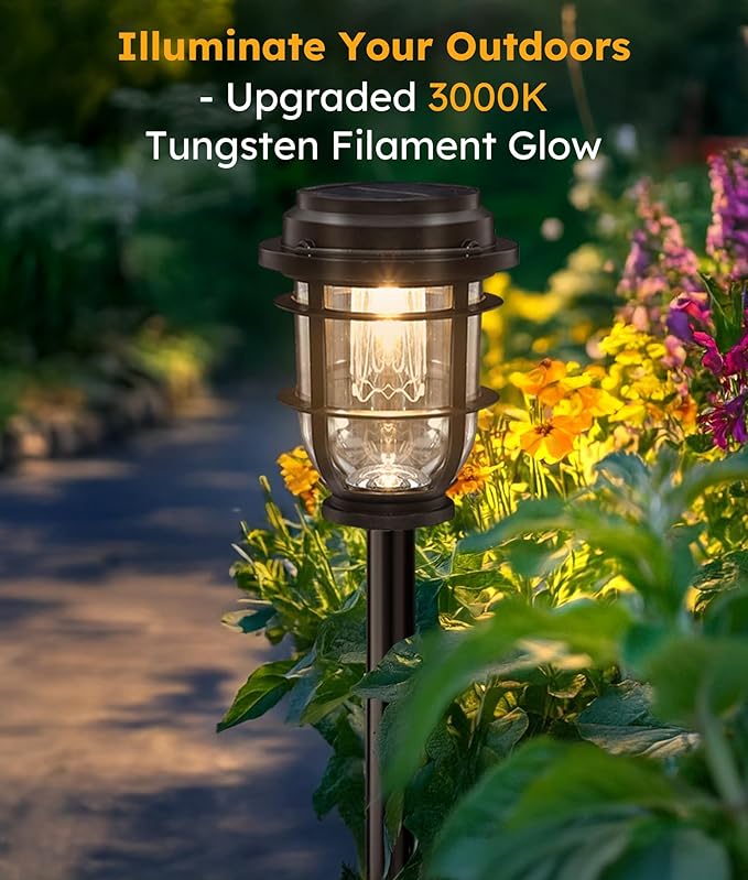 Solar Pathway Light, Bright Auto Garden Lights Decor - Durable Landscape Lighting for Lawn, Patio, Walkway, Driveway, Housewarming Gift Ideas