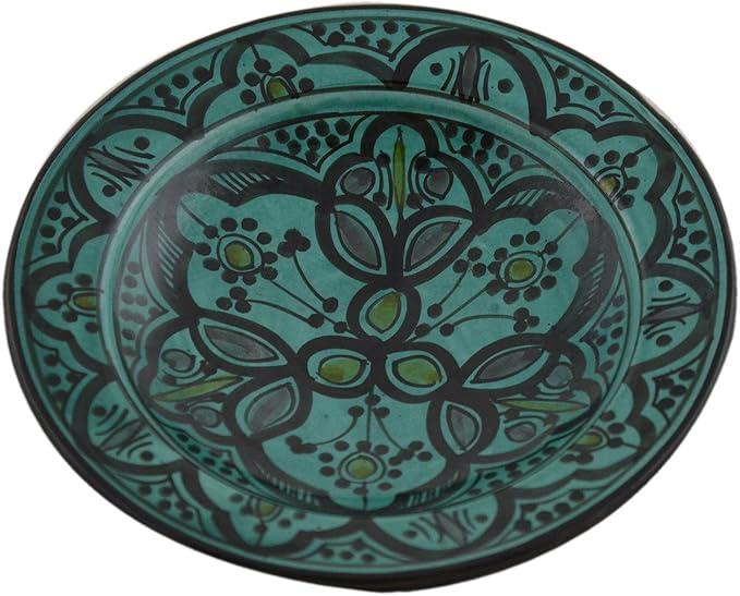 Ceramic Plates Moroccan Handmade Appetizer Tapas Serving Decorative 8 inches Round