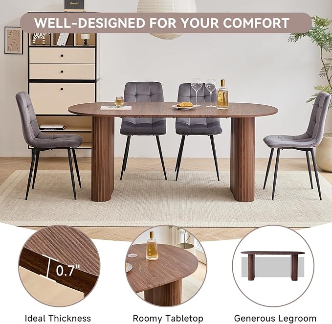 5-Piece Dining Table Set for 4 6 People with Heavy Duty Legs, Dining Room Table Chairs Set for Living Room, Kitchen, Apartment