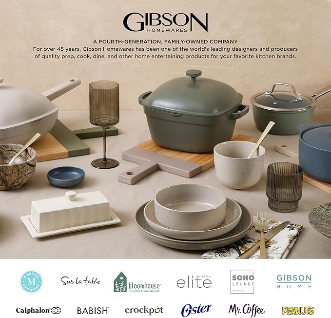 Gibson Home Hazeltine 16 Piece Plates and Bowls Dishes Stoneware Ceramic Dinnerware Set - White