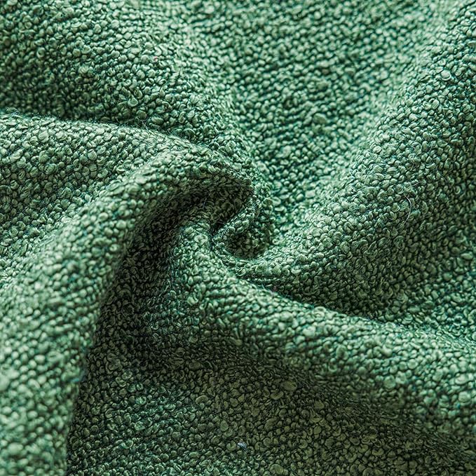 Foindtower Pack of 2 Textured Boucle Throw Pillow Covers Accent Solid Pillow Cases Cozy Soft Decorative Couch Cushion Case for Chair Sofa Bedroom Living Room Home Decor 20 x 20 Inch Hunter Green