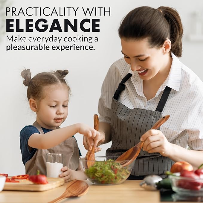 Wooden Utensils Set in Teak - Kitchen Essentials by Zulay Kitchen