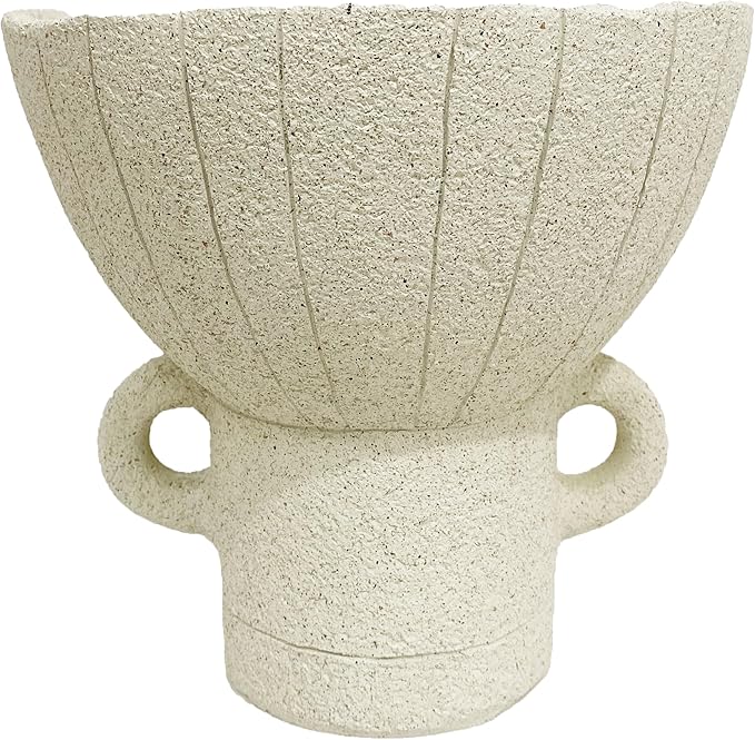 With handle Decorative Leaf Bowl decor , Decorative Bowls for Modern Home Decor,Ruffle Decor,Stylish Key Bowl for Entry Table,Decorative Fruit Bowls for Kitchen Counter,Artificial Stone Light Gray