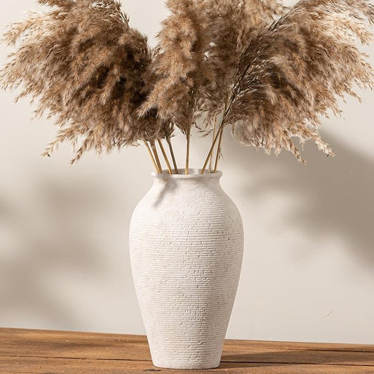 Ceramic Flower Vase Home Decor - Large Tall Farmhouse Table Vases Rustic Vintage Living Room Kitchen Bedroom Decorations for House Book Shelf Office Coffee Desk Dining Fireplace (11" Rustic)