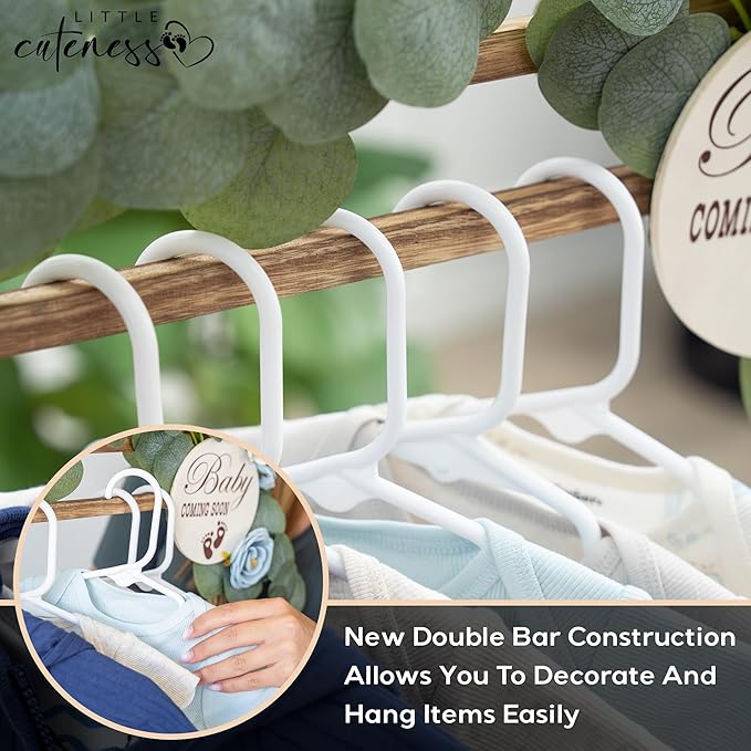 Wooden Baby Shower Crate Closet - Customizable Wooden Crate Box with Dual Rod System, Personalized Baby Shower Basket Alphabet Letters, Easy Assembly Baby Baskets for Baby Shower (Rustic Burnt Wood)