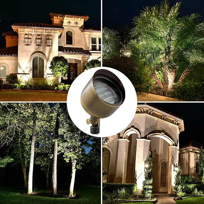 LED Spot Lights Outdoor LED Landscape Light 110-9W PAR 36 Bulb Metal Solid Brass Wall Wash Security Landscape Lighting for Beautiful Bright Long Lasting Home Garden Patio Driveway Area Deck Lighting