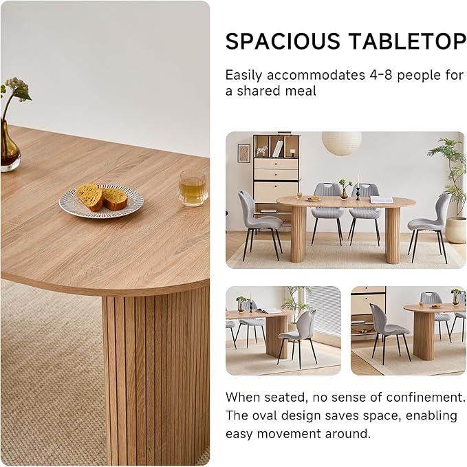 5-Piece Dining Table Set for 4 6 People with Heavy Duty Legs, Dining Room Table Chairs Set for Living Room, Kitchen, Apartment