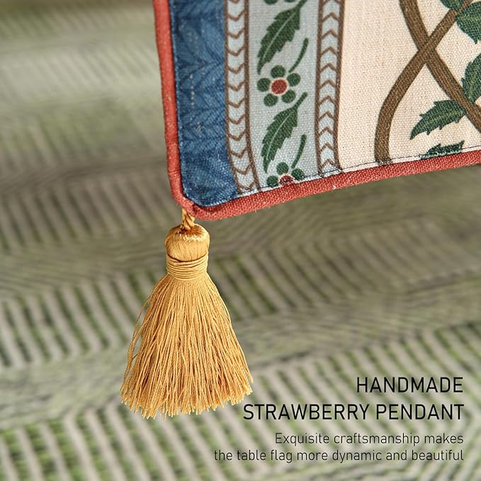 ISAENNE Designer Vintage Elegant Linen Extra Long Table Runner 118 Inches,Colorful Flower Pattern Soft Table Runners for Dining Tables,Thanksgiving,Kitchen Tables,Christmas,12"*118"-Naples C