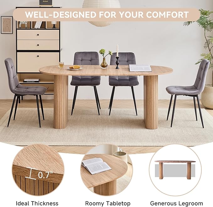 5-Piece Dining Table Set for 4 6 People with Heavy Duty Legs, Dining Room Table Chairs Set for Living Room, Kitchen, Apartment