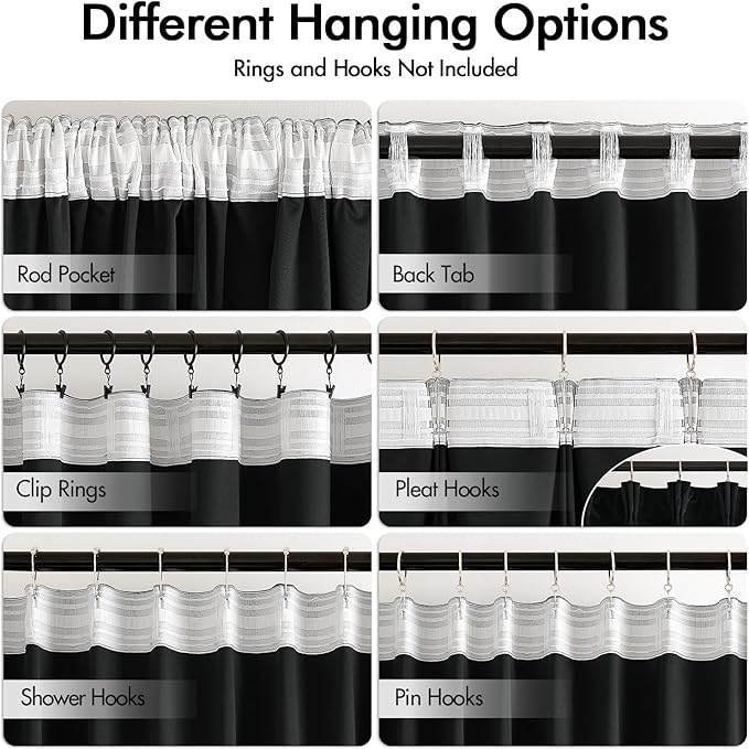 MIULEE Black Velvet Curtains 96 inches Long 2 Panels - Luxury Pinch Pleated Room Darkening Window Drapes for Bedroom Living Room Thermal Insulated Super Soft Blackout, Back Tab Rod Pocket