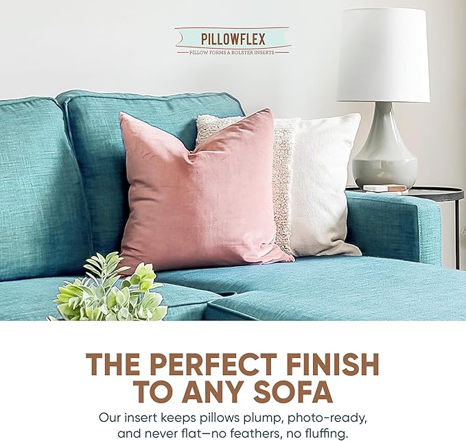 Pillowflex Synthetic Down Pillow Insert - 18x18 Down Alternative, Ultra Soft Throw Pillow, Couch Sham, Bed Sleeping Accent Pillow - 1 Decorative Accent Form
