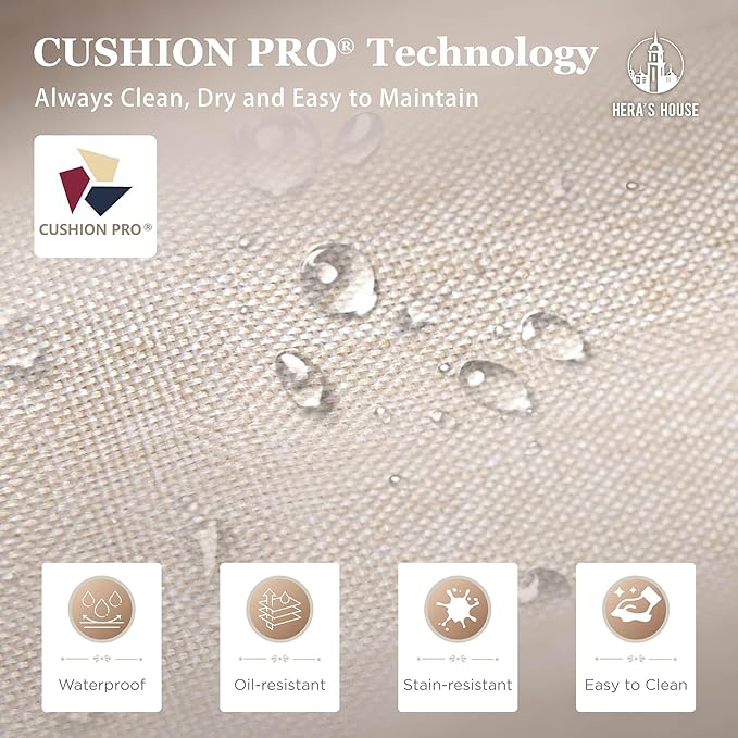 HERA'S HOUSE Patio Furniture Set, 5 Pieces Outdoor Wicker Furniture, All Weather Rattan Patio Conversation Set for Lawn Deck Backyard, Brown/Beige