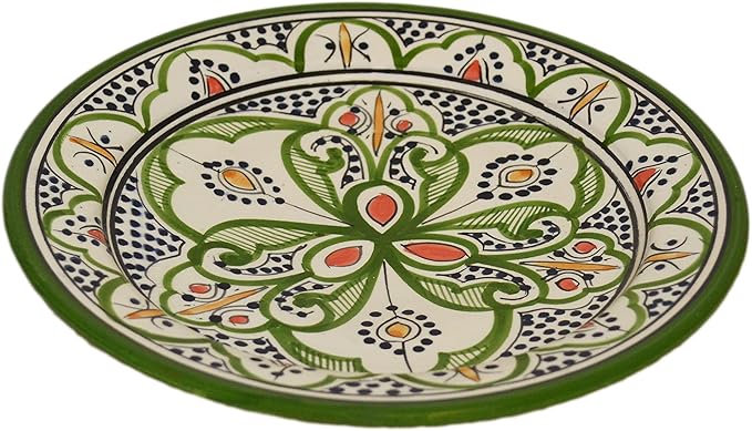 Ceramic Plates Moroccan Handmade Appetizer Tapas Serving Decorative 8 inches Round