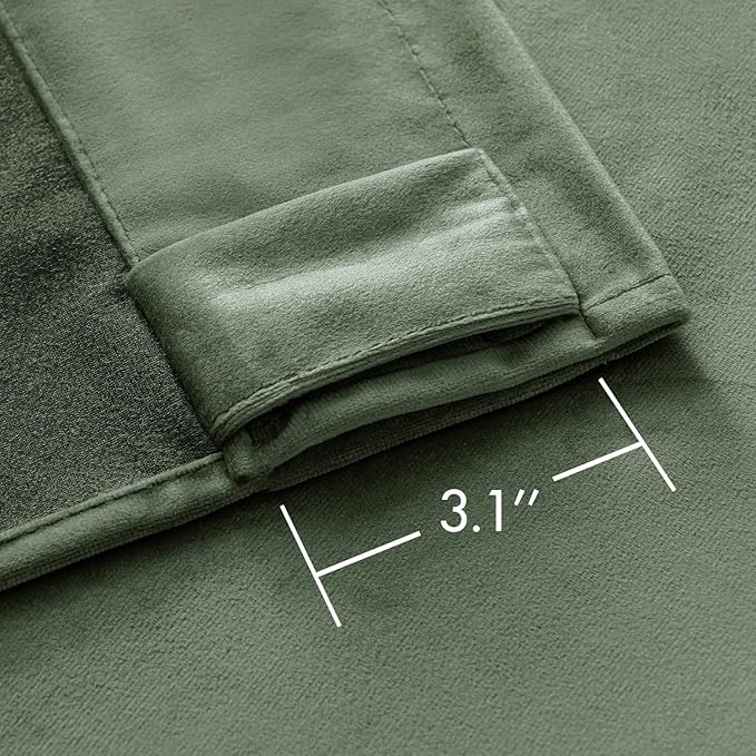 MIULEE Velvet Curtains 72 inches - Luxury Blackout Curtains for Bedroom Living Room Thermal Insulated Super Soft Window Drapes Rod Pocket & Back Tab, Sage Green, W52 x L72 inches, 2 Panels